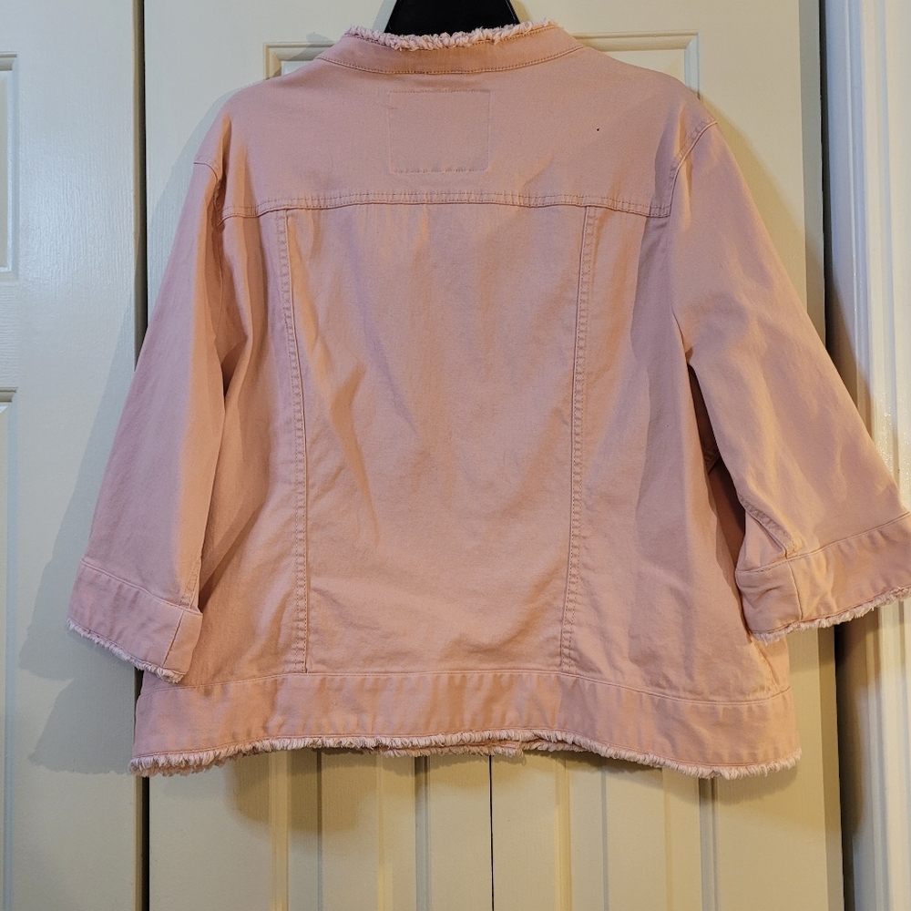 Cherokee Heritage pink denim 3/4 sleeve jacket 2XL - Picture 5 of 5